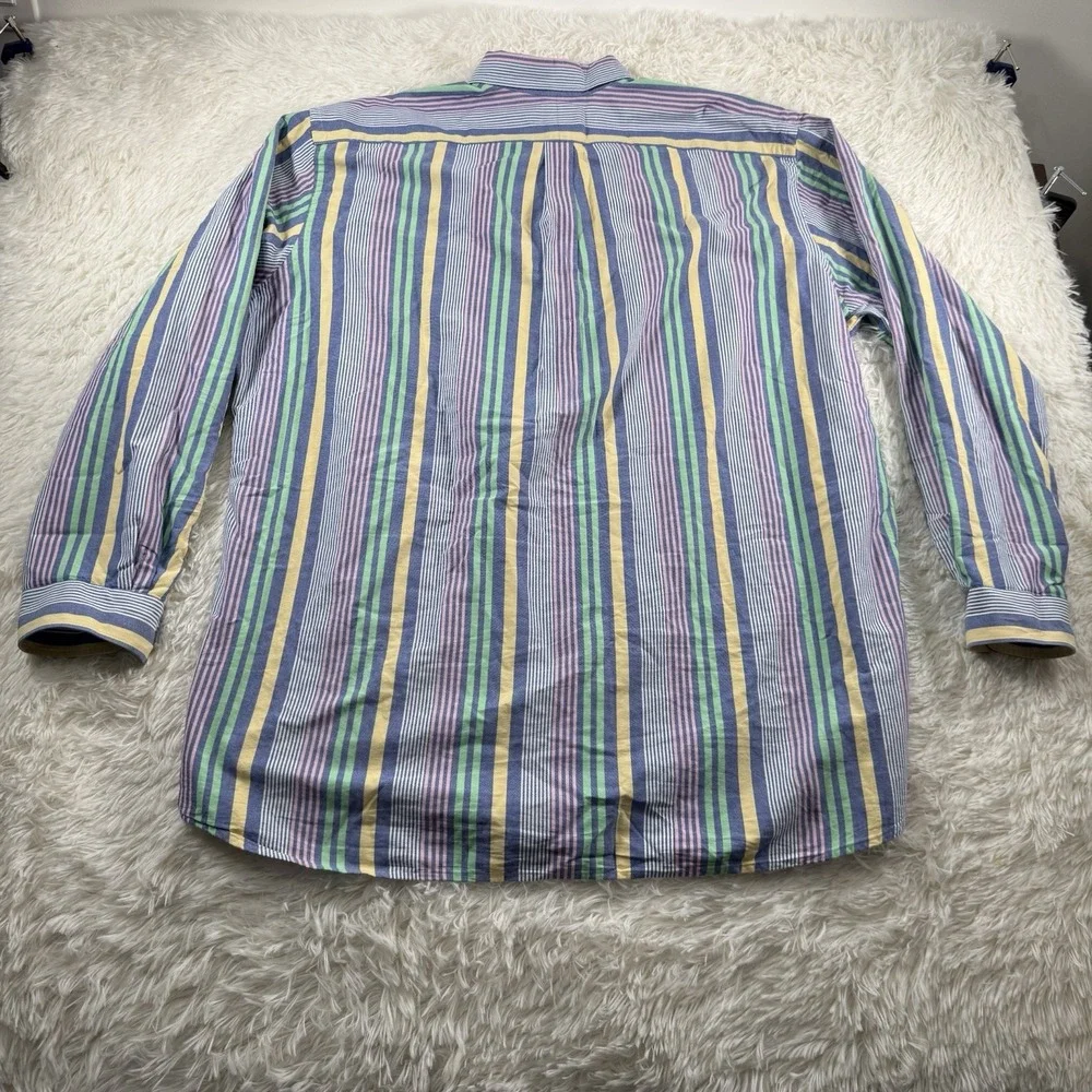 Polo Ralph Lauren Shirt Men XXLT Easter Pastel Colorblock‎ Vertical Stripe Pony